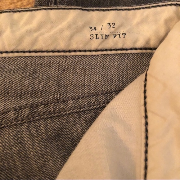 Lands' End Canvas Jeans Men's Grey Slim Fit  W 34  L 32 1963 Distressed Denim - Picture 9 of 15